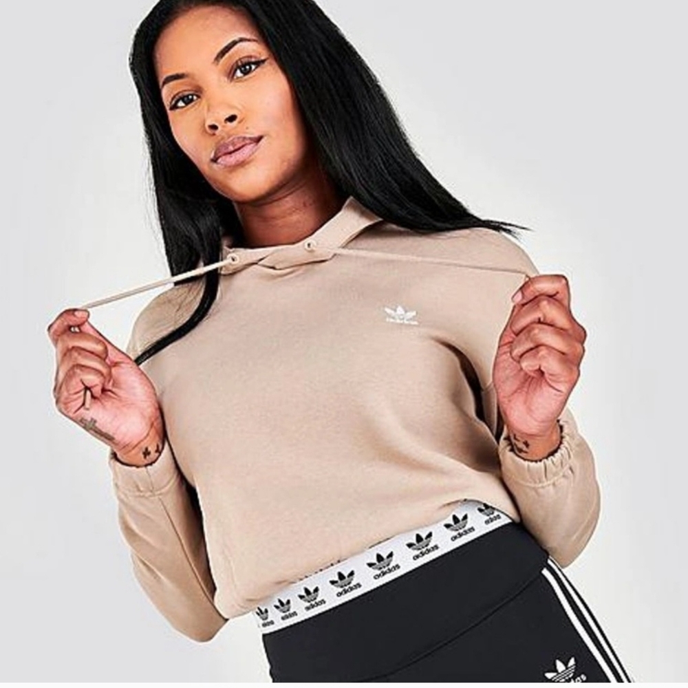 adidas Originals Tape Cropped Hoodie Size Xs